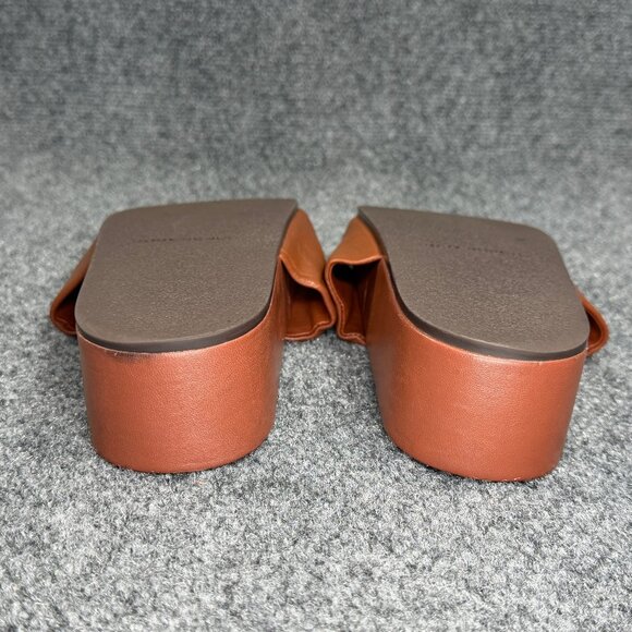 Tory Burch Patos Slide Sandals Women's Size 8.5 Brown Leather Summer Beach Pool - Picture 11 of 12